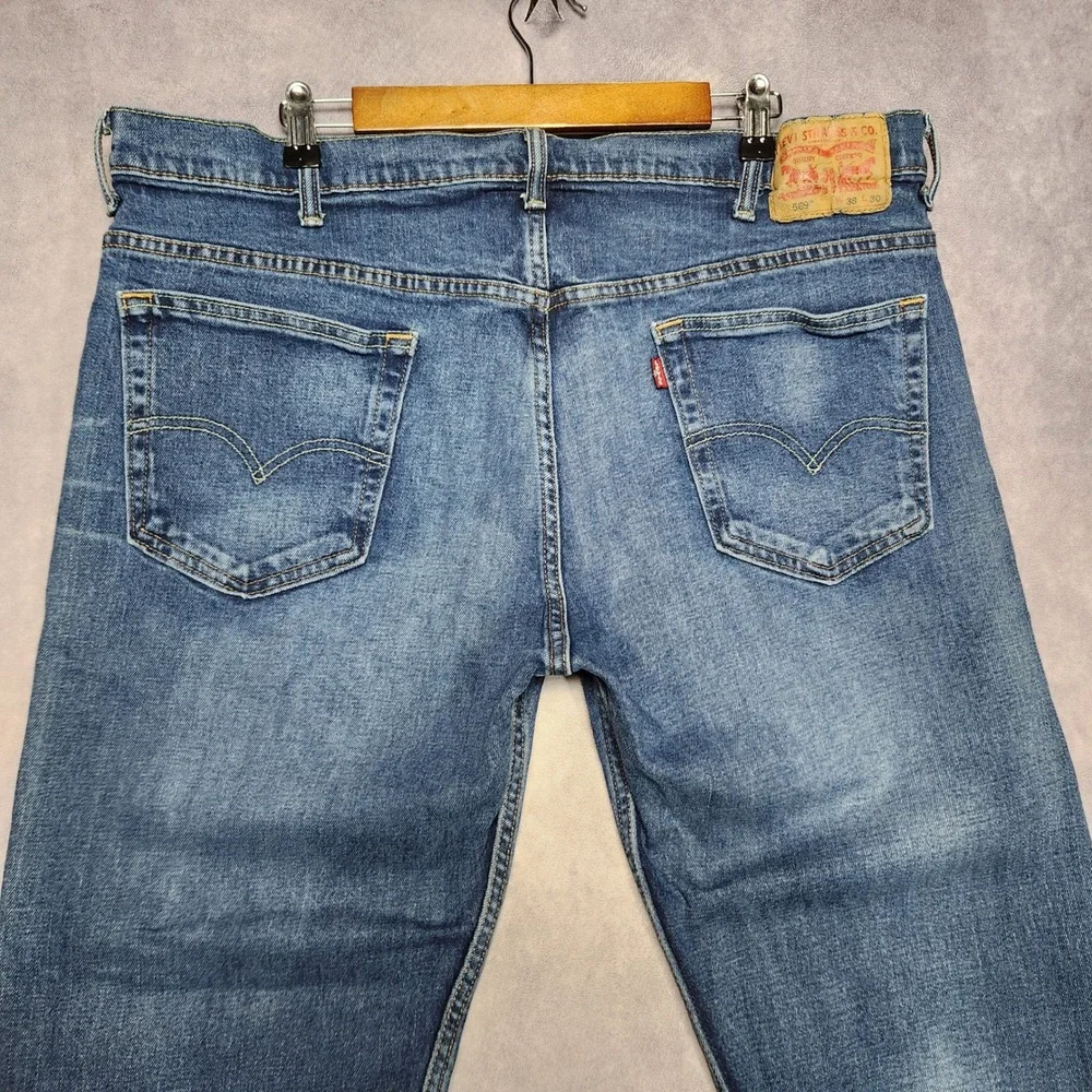 Levis‎ 569 Tapered Leg Altered Mens Jeans 38x30 Medium Wash Denim Zipper Fly